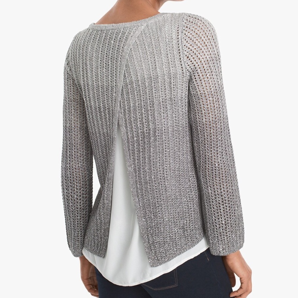 WHBM SEQUIN OMBRÉ TWOFER SWEATER
